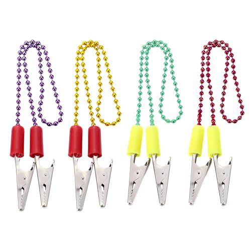 4pcs Rostloser Stahl Essclip Bunte Perlenkette Für Food Service Metallhalter Praktische Tischzubehör Elegante Perlen Servietten Clip Clip von YUNNIAN