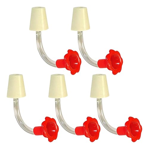 YUNNIAN 5pcs Hummingbird Feeder Blütenrohre Plastik Ersatz Blütenspitzen Für Gartengarten Vogelbeobachtung Fütterungsstation Vogelfutterrohr von YUNNIAN