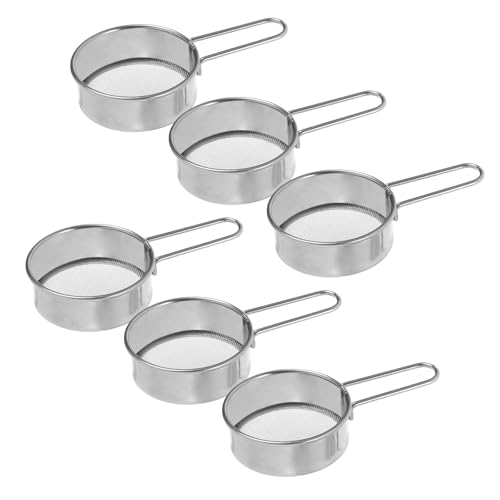6 Stück Edelstahl Siebe Mehlsieb Feinmaschig Sieb Backen Mehlsieb mit Griff zum Backen von YUNNIAN