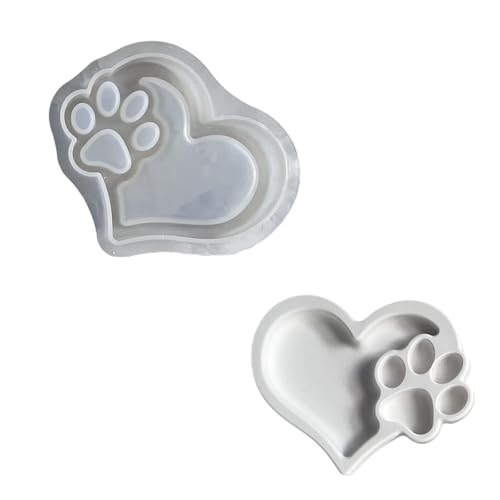 Praktische Silikon Herzkatzen Pfoten Schimmel Künstlerische Katzen Silikonhalter Tablett Perfekt Für Heimprojekte Tablett von YUNNIAN