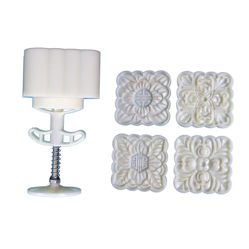 Quadratblumenmuster Desserts Formen Midautumn Festival Desserts Maker Cookie Stamp Hand Druck Desserts Backwerkzeug Quadratblüte Muster Dessert Formen Zum Backen von YUNNIAN