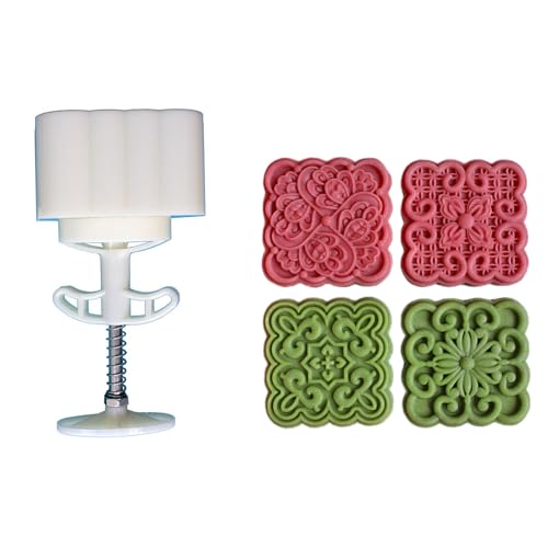 Quadratblumenmuster Desserts Formen Midautumn Festival Desserts Maker Cookie Stamp Hand Druck Desserts Backwerkzeug Quadratblüte Muster Dessert Formen Zum Backen von YUNNIAN