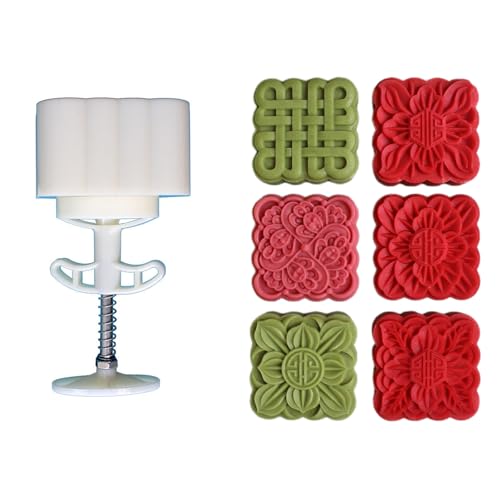 Quadratblumenmuster Desserts Formen Midautumn Festival Desserts Maker Cookie Stamp Hand Druck Desserts Backwerkzeug Quadratblüte Muster Dessert Formen Zum Backen von YUNNIAN