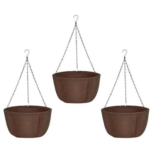 YUNNIAN 3propes Selbstwasser Hängende Pflanzer Pflanzkorb Blumentöpfe Für Den Hausgarten Mit Atmungsaktivem Nicht Verwobenem Stoff Design Selfwässerungskorb von YUNNIAN