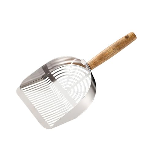 YUNNIAN Edelstahl Haustierstreu Schaufeln Mit Rostbeständigem Holzgriff Für Einfache Abfälle Und Effiziente Sieben Effiziente Haustierstreu Sifter YUNNIAN Edelstahl Haustierstreu Schaufeln Mit Rostbeständigem Holzgriff Für Einfache Abfälle Und Effiziente Sieben Effiziente Haustierstreu Sifter von YUNNIAN
