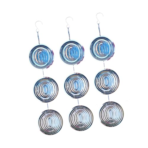 YUNNIAN Edelstahl Reflektierender Gartenspinner Wetterfest Rotierende Dekore Freien Für Vogelkontrolle Edelstahl Rotierender Vogelbeermaßen von YUNNIAN