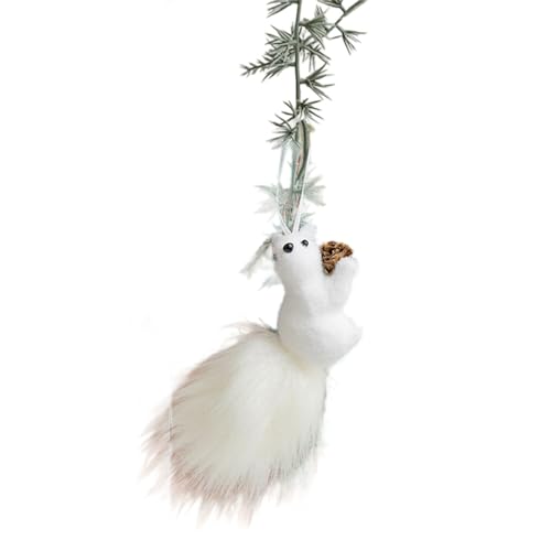 YUNNIAN Flocken Schaum Eichhörnchen Dekoration Realistische Tierdesigns Urlaubshäuser Auf Regale Oder Weihnachtsbaum Plastikschaumtier Figurine von YUNNIAN