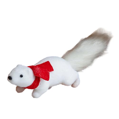 YUNNIAN Flocken Schaum Eichhörnchen Dekoration Realistische Tierdesigns Urlaubshäuser Auf Regale Oder Weihnachtsbaum Plastikschaumtier Figurine von YUNNIAN