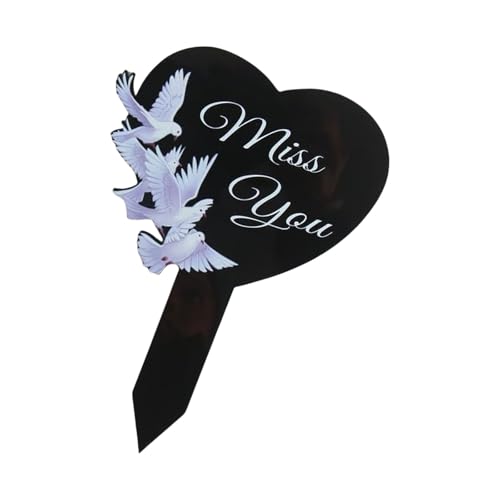 YUNNIAN Friedhofsdenkmäler Plaques Herzform Hält Acryl Sympathy Decors Familie Erinnerung Wetterfest Für Grab Acryldenkmäler Für Eltern von YUNNIAN