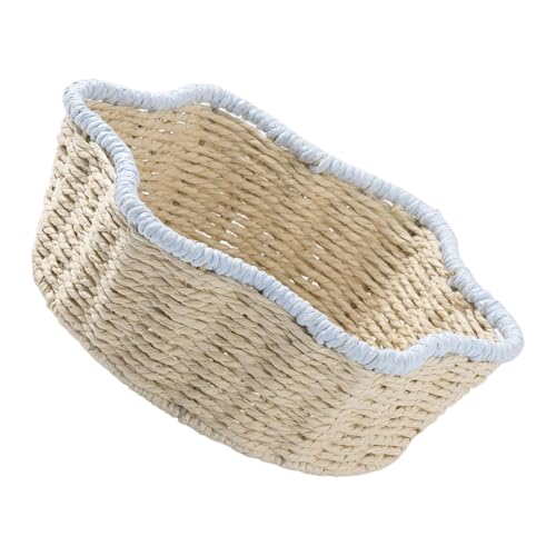 YUNNIAN Handgefertigtes Papierseil Blumenkorb Office Desk Organizerd Home Gartenzubehör Moderne Blue Home Office Lagerkorb Korb von YUNNIAN