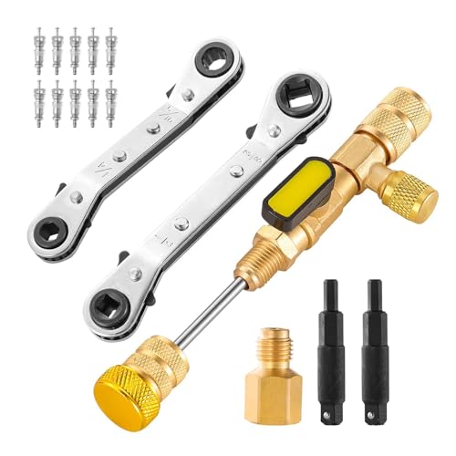 YUNNIAN Hexagonal Bit Adapter Wrench Kits Mit Ventilkernen Und Kernenentfernungswerkzeug Zum Abkühlen Von Systemen Und Klimaanlagen Professionelle Ventile Kerne Ersatzwerkzeug von YUNNIAN