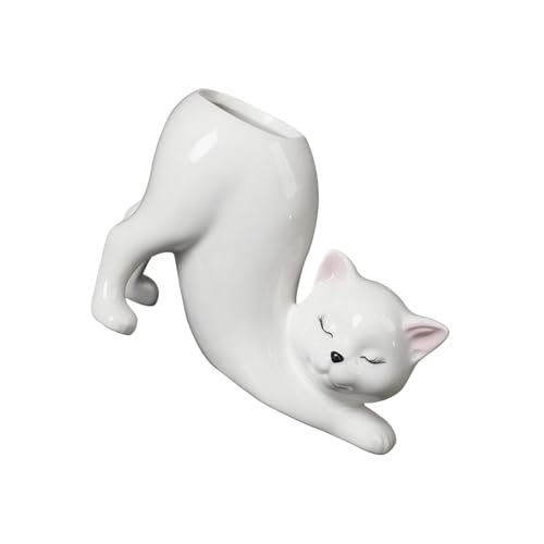 YUNNIAN Keramik Fleischig Pflanzliche Behälter Kätzchen Form Cartoon Keramikpflanze Kaktusblüten Blumen Pflanzer Home Schreibtisch Gartenzubehör Kätzchen Schwanz Blumentopf von YUNNIAN
