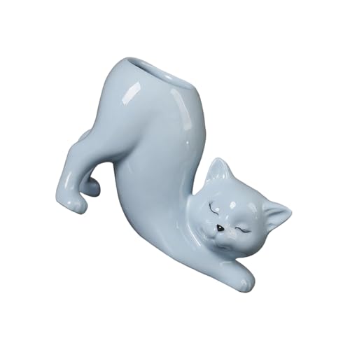 YUNNIAN Keramik Fleischig Pflanzliche Behälter Kätzchen Form Cartoon Keramikpflanze Kaktusblüten Blumen Pflanzer Home Schreibtisch Gartenzubehör Kätzchen Schwanz Blumentopf von YUNNIAN