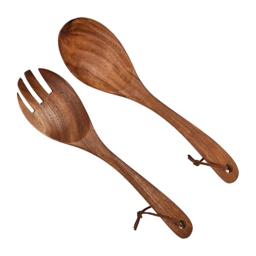 YUNNIAN Kreatives Holz Set Natürliches Finish Kochwerkzeug Poliertes Holz Serviert Für Moderne Häuser Küchen Benutzerfreundlicher Holzlöffel Und Gabel von YUNNIAN