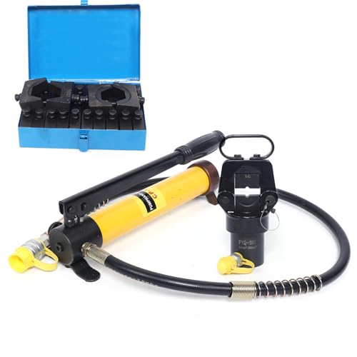 15 Ton Hydraulik Presszange YUNRUX Quetschzange Hydraulische Handpresszange Hydraulische Crimp Rohrpresszange Handwerkzeuge Kabelschuh Presse Radialpresse Kupferrohr Crimpzange mit 13 Dies von YUNRUX