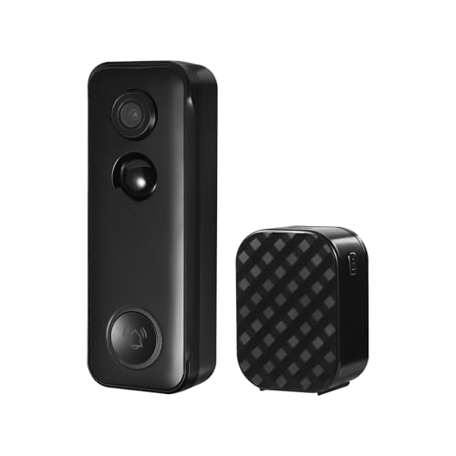 YUNRUX Intelligente Türklingel FAMILIENHAUS Video TÜRSPRECHANLAGE MIT Kamera Video Doorbell KLINGEL mit Gegensprechanlage TÜRKLINGEL Türglocke Video Türklingelmit Infrarotlicht 3MP schwarz von YUNRUX