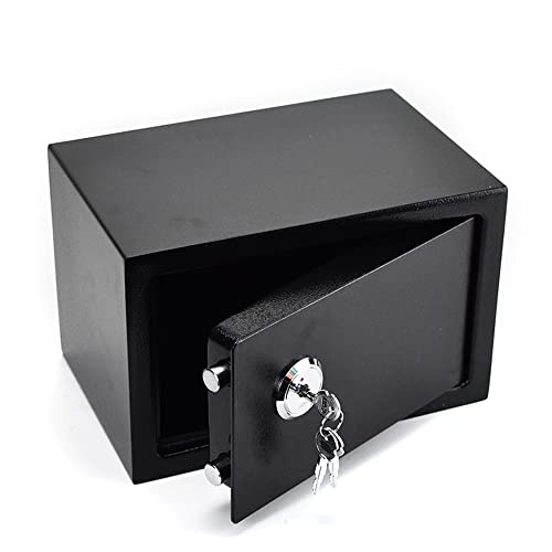 YUNRUX Möbeltresor 4.6L Tresorfach mit 3 Schlüsseln 23 * 17 * 17cm Mini Safe Tresor mit Mechanisches Schloss Tresor für Zuhause Installationslöcher für Wand schwarz von YUNRUX