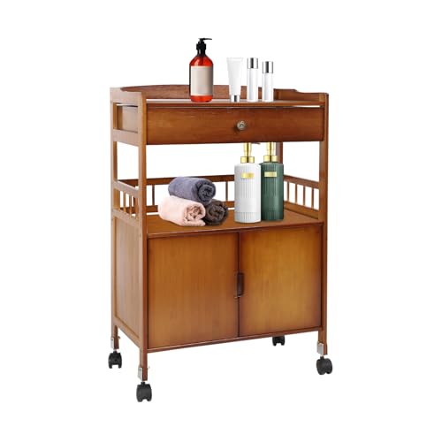 YUNRUX Servierwagen Mobile Schubladenschrank 52*30*80cm Werkstatt-Rollwagen 4 Universalräder(2 mit Bremsen)Küchenwagen 100kg Gewichtskapazität Rollender Werkzeugwagen mit Lagerschublade Handtuchhalter von YUNRUX