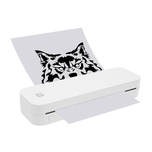 YUNRUX Thermo-Schablonendrucker Transfermaschine 203dpi Wiederverwendbar Stencil Drucker Stencil Maschine Thermal Stencil Kopierer Kabelloser Thermokopierer kompatibel mit IOS Android Windows Mac Weiß von YUNRUX