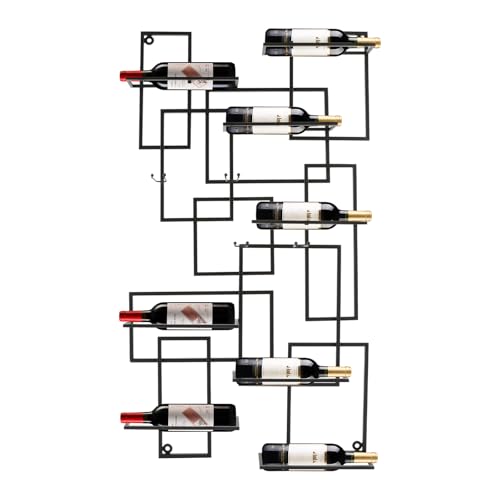 YUNRUX Weinflaschenregal 110x60cm Industrielles Rohrregal für 10 Flaschen Wandmontage Weinregal Hängendes Weinschrank Dampf-Punk-Weinständer Flaschenregal Schweberegal Tragfähigkeit 12kg von YUNRUX