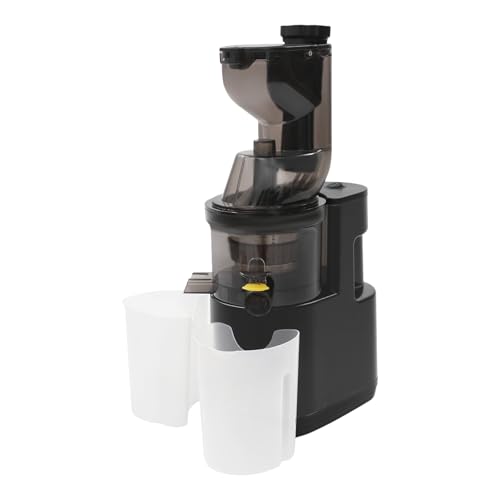 YUNRUX durchscheinende Entsafter 400ML Elektrische Entsaftermaschine für Obst Gemüse automatische Saftpresse mit Reinigungsbürste Edelstahl Saftpresse Obstpresse Fruchtentsafter Geräuscharm (Schwarz) von YUNRUX
