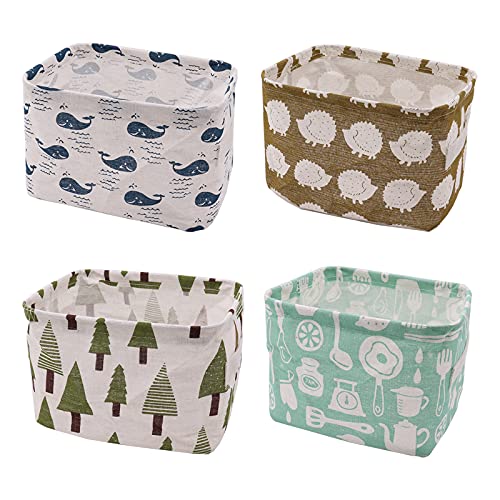YUNSHANGHE 4 Stück Stoff Aufbewahrungskorb Organizer, Kinder Kleine Leinen Faltbare Aufbewahrungsbox mit 2 Griffen, Ablagekörbe für Desktop Speicher und Haushalts Organizer 20x16x14cm (4 Muster) YUNSHANGHE 4 Stück Stoff Aufbewahrungskorb Organizer, Kinder Kleine Leinen Faltbare Aufbewahrungsbox mit 2 Griffen, Ablagekörbe für Desktop Speicher und Haushalts Organizer 20x16x14cm (4 Muster) von YUNSHANGHE