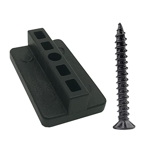 100 Stück Verbundclips Terrassenclips Verdeckte Verdeckte Kunststoffbefestigungen 6mm WPC T-Clips mit schwarzen Schrauben von YUNSTK