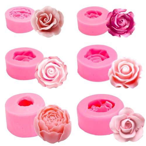 3D Silikonform Blumen, Silikon formen Set, 6 Silikon blume Formen, Seife Blume Formen, Kerzen Formen, Rose Schokolade Formen, Handgemachte silikon Blumeds Formen, Schokoladendekoration von YUNXCNA