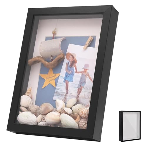 Bilderrahmen zum Befüllen, Tiefer Bilderrahmen zum Befüllen 20 x 25 cm, mit Transparente Acrylplatte, 3D Objektrahmen Tiefer 3cm, Quadratischer Stereoskopischer Rahmen, Wände, Kunsthandwerk, Schwarz Bilderrahmen zum Befüllen, Tiefer Bilderrahmen zum Befüllen 20 x 25 cm, mit Transparente Acrylplatte, 3D Objektrahmen Tiefer 3cm, Quadratischer Stereoskopischer Rahmen, Wände, Kunsthandwerk, Schwarz von YUNXCNA