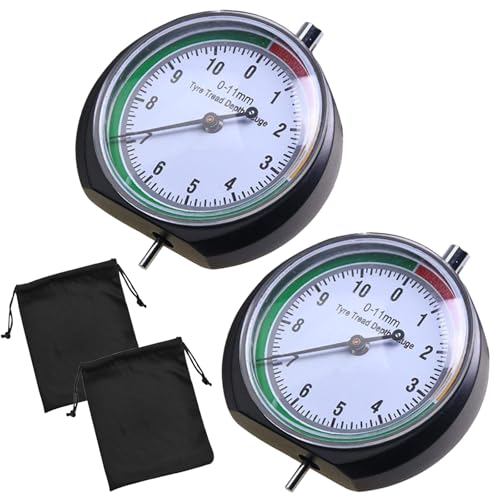 Reifen Profilmesser, 2 Stück Profiltiefenmesser mit Stofftasche, Farbcodierter Reifen Profiltiefe Messen, Messbereich 0-11 mm Farbcodierter Universal Reifenprofilmesser, für Motorrad, Auto Reifen Profilmesser, 2 Stück Profiltiefenmesser mit Stofftasche, Farbcodierter Reifen Profiltiefe Messen, Messbereich 0-11 mm Farbcodierter Universal Reifenprofilmesser, für Motorrad, Auto von YUNXCNA