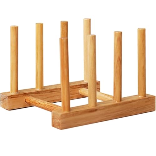 YUNXIASW Tellerständer Abtropfgestell Bambus Geschirrabtropfgestell, 3 Steckplätze Tellerhalter Holz, Abtropfgestell Holz Plate Holder für Teller, Tassen, Topfdeckel YUNXIASW Tellerständer Abtropfgestell Bambus Geschirrabtropfgestell, 3 Steckplätze Tellerhalter Holz, Abtropfgestell Holz Plate Holder für Teller, Tassen, Topfdeckel von YUNXIASW