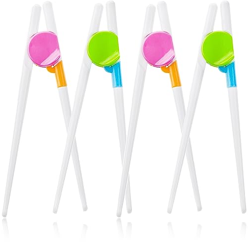 YUNYAN 4 Paare Kinder Essstäbchen Training Essstäbchen Mehrweg-Essstäbchen Essstäbchen Hilfe Anfänger Training Chopsticks für Erwachsene Anfänger Kinder Senioren von YUNYAN