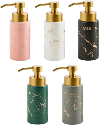 YUNYHAO Küchenseifenspender-Set Mit Pumpe, Nachfüllbare Flüssigkeit, Tragbarer Moderner Keramik-Seifenspender Für Händedesinfektionsmittel, Seife, Lotion (Color : L) von YUNYHAO