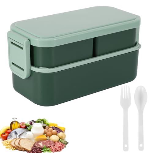 Brotdose Kinder mit Fächern 1300ML Lunchbox Erwachsene Brotdose mit 3 Fächern Bento Box Brotdose 2 in 1 Brotdosen Lunchbox Kinder BPA-frei Als Frühstücksbox Jausenbox Auslaufsicher Lunch Box (Grün) Brotdose Kinder mit Fächern 1300ML Lunchbox Erwachsene Brotdose mit 3 Fächern Bento Box Brotdose 2 in 1 Brotdosen Lunchbox Kinder BPA-frei Als Frühstücksbox Jausenbox Auslaufsicher Lunch Box (Grün) von YUNYODA