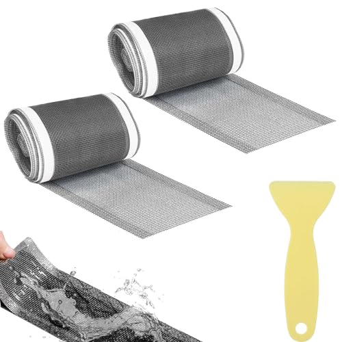YUNYODA 2 Stück Duschabfluss Haarfänger, Einweg Haarfänger schneidbar mit Reinigungsschaufel, Duschabfluss Netzaufkleber Filter Waschbecken Siebaufkleber für Badewannen Waschbecken, 10m von YUNYODA