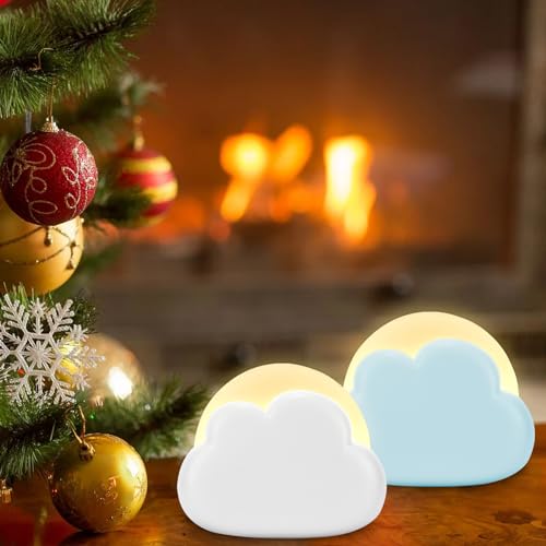 YUNYODA 2PCS Wolken-Nachtlicht Kinder, Dimmbare Stilllicht Baby Nachtlicht mit 4 Helligkeit, Kinderzimmer Nachttischlampe Deko, Wiederaufladbares Nachtlichter Weihnachten Geschenk für Kinder… von YUNYODA