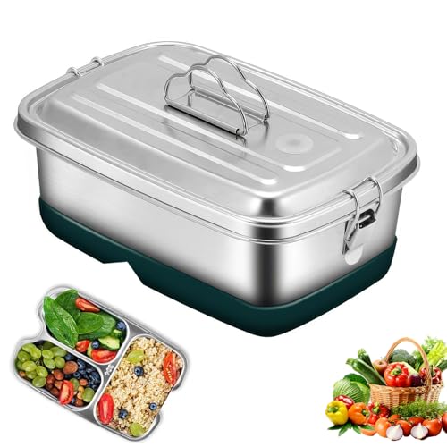 YUNYODA Brotdose Edelstahl, 2000ML Lunchbox Auslaufsicher mit Fächern, Bento Box BPA-frei Jausenbox Brotdose Metall für Erwachsene und Kinder YUNYODA Brotdose Edelstahl, 2000ML Lunchbox Auslaufsicher mit Fächern, Bento Box BPA-frei Jausenbox Brotdose Metall für Erwachsene und Kinder von YUNYODA