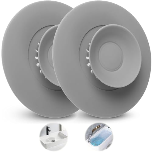 YUNYU Graue Abflussabdeckung mit Haarfänger und Anti-Verstopfungs-Design für Badewannen, Waschbecken, Küchenabflüsse – 2er-Pack Universal-Badewannenstöpsel und Waschbeckenstöpsel-Set für Bad & Küche YUNYU Graue Abflussabdeckung mit Haarfänger und Anti-Verstopfungs-Design für Badewannen, Waschbecken, Küchenabflüsse – 2er-Pack Universal-Badewannenstöpsel und Waschbeckenstöpsel-Set für Bad & Küche von YUNYU