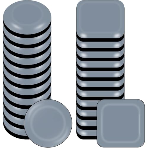 YUNYU Möbelgleiter, 24 Stück, selbstklebende Gleiter für schwere Möbel auf Teppich- und Hartholzböden (20 x 20 mm, quadratisch und 19 mm rund) von YUNYU