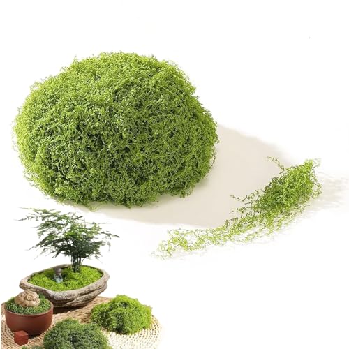 100G Künstliches Moos Zur Dekoration, Handgefertigte Diy-Gartenkunst, Wandblumenladen, Bonsai-Landschaftsdekoration, Künstliches Simuliertes Moos Für Blumentöpfe Im Innenbereich (Hellgrün) von YUNZHISHIYE