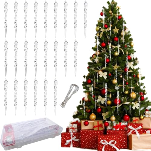 Weihnachtseiszapfen, Eiszapfen-Weihnachtsbaumanhänger, Acryl-Weihnachtsanhänger, Wiederverwendbare Hängende Weihnachtsdekorationen von YUNZHISHIYE