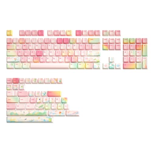 YUNZII Frühling Garten Keycaps, PBT Double Shot Custom Keycap Set, 142 Tasten Dye-Sublimation Custom Keycaps für Cherry Gateron MX Schalter Mechanische Gaming Tastatur YUNZII Frühling Garten Keycaps, PBT Double Shot Custom Keycap Set, 142 Tasten Dye-Sublimation Custom Keycaps für Cherry Gateron MX Schalter Mechanische Gaming Tastatur von YUNZII