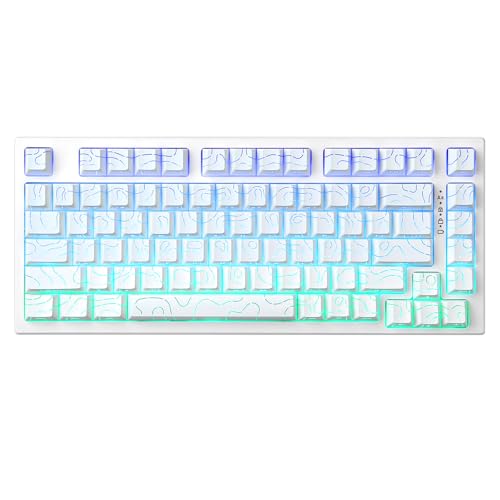 YUNZII RT80 Rapid Trigger Hall Effect Magnetic Switch Gaming Tastatur, BT/2.4GHz/Wired RGB Tastatur, Hot Swap Custom Fast Mechanische Tastatur (White Line, gateron White) von YUNZII