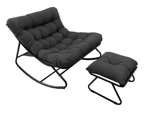 YUODIJIO 72cm Klappbare Sonnenliege, Gartenliege Extra Hoch Liegestuhl Belastbarkeit 150 Kg, Gartenstuhl mit Liegefunktion, Camping Liegestuhl für Balkon, Garten & Terrasse | Outdoor (Black) von YUODIJIO