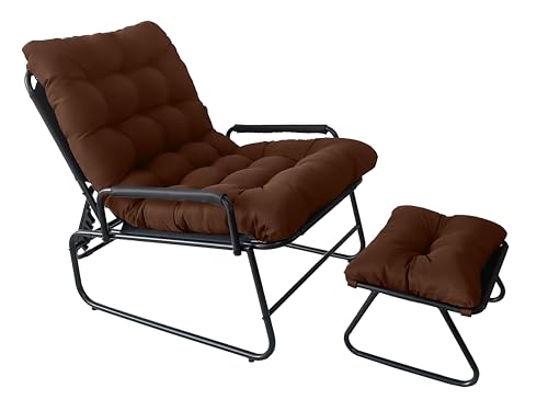 YUODIJIO 72cm Klappbare Sonnenliege, Gartenliege Extra Hoch Liegestuhl Belastbarkeit 150 Kg, Gartenstuhl mit Liegefunktion, Camping Liegestuhl für Balkon, Garten & Terrasse | Outdoor (Rot) von YUODIJIO