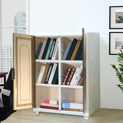 YUODIJIO Einfache Bücherregale, mehrschichtige Kunststoff-Bücherregale für Arbeitszimmer, Aufbewahrungsschränke mit großer Kapazität (sechs Punkte) von YUODIJIO