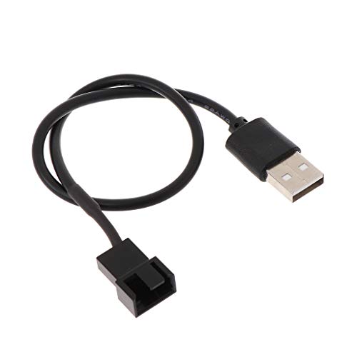 YUOIUX 32 cm Lüfter-Netzadapterkabel, 1 auf 1 Wege, USB 2.0 A Stecker auf 3/4-poligen 5-V-Lüfteranschluss, 22 AWG von YUOIUX