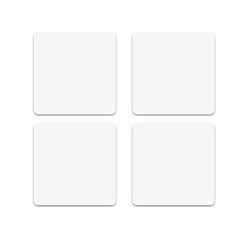 YUOIUX 4 Stück Acryl Flexible Fliesen Quadrat Wandaufkleber Abnehmbare Blätter Glas Home Wall Decor von YUOIUX