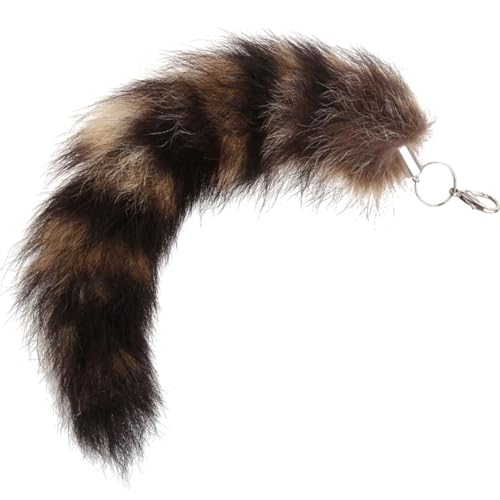 YUOIUX Keychain Animal Tail Keychain Plush Key Rings Cosplay Furs Toy Car Charm Practical Pendant for Handbags and Backpacks von YUOIUX