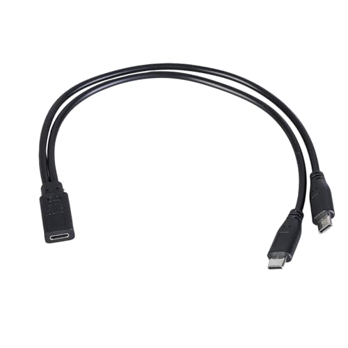 YUOIUX Ladekabel Fast Speed Typ C Buchse auf Doppel Typ C Stecker Schnelllade-Splitterkabel 5V3A für mehrere Geräte von YUOIUX